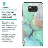 Green Marble Glass Case for Poco X3