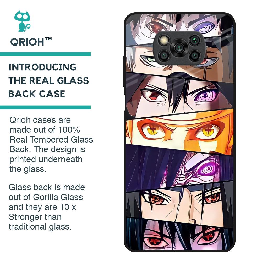 Anime Eyes Glass Case for Poco X3
