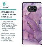 Purple Gold Marble Glass Case for Poco X3