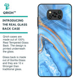Vibrant Blue Marble Glass Case for Poco X3