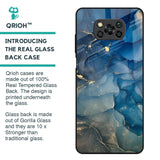 Blue Cool Marble Glass Case for Poco X3