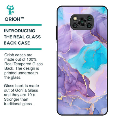 Alcohol ink Marble Glass Case for Poco X3