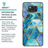 Turquoise Geometrical Marble Glass Case for Poco X3