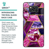 Electroplated Geometric Marble Glass Case for Poco X3