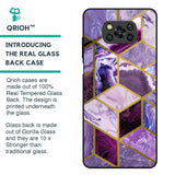 Purple Rhombus Marble Glass Case for Poco X3
