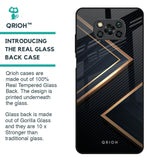 Sleek Golden & Navy Glass Case for Poco X3