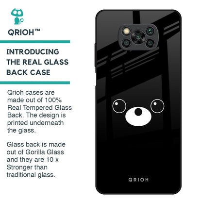 Cute Bear Glass Case for Poco X3