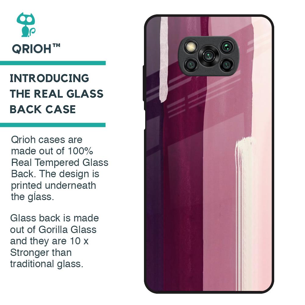 Brush Stroke Art Glass Case for Poco X3