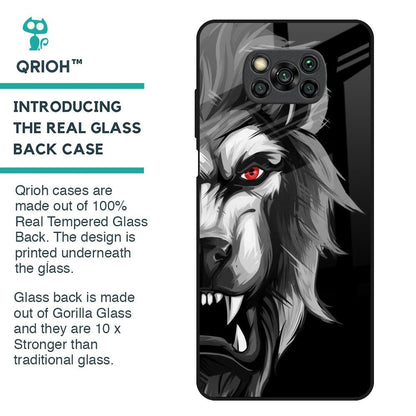 Wild Lion Glass Case for Poco X3