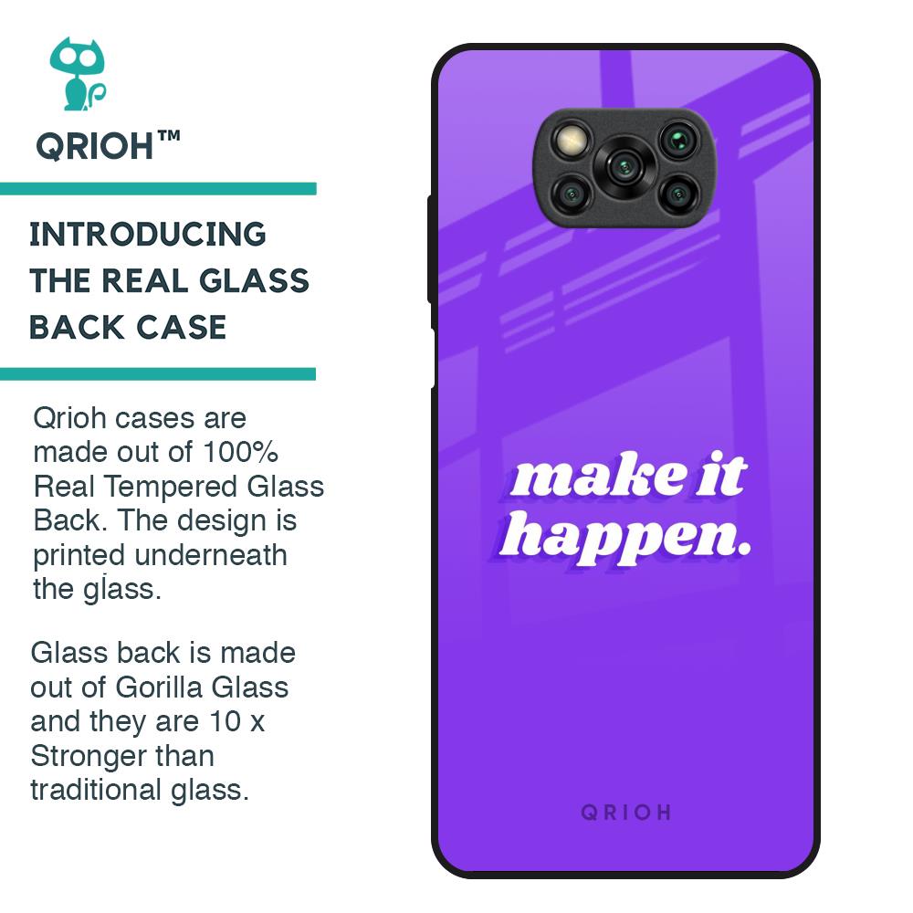 Make it Happen Glass Case for Poco X3