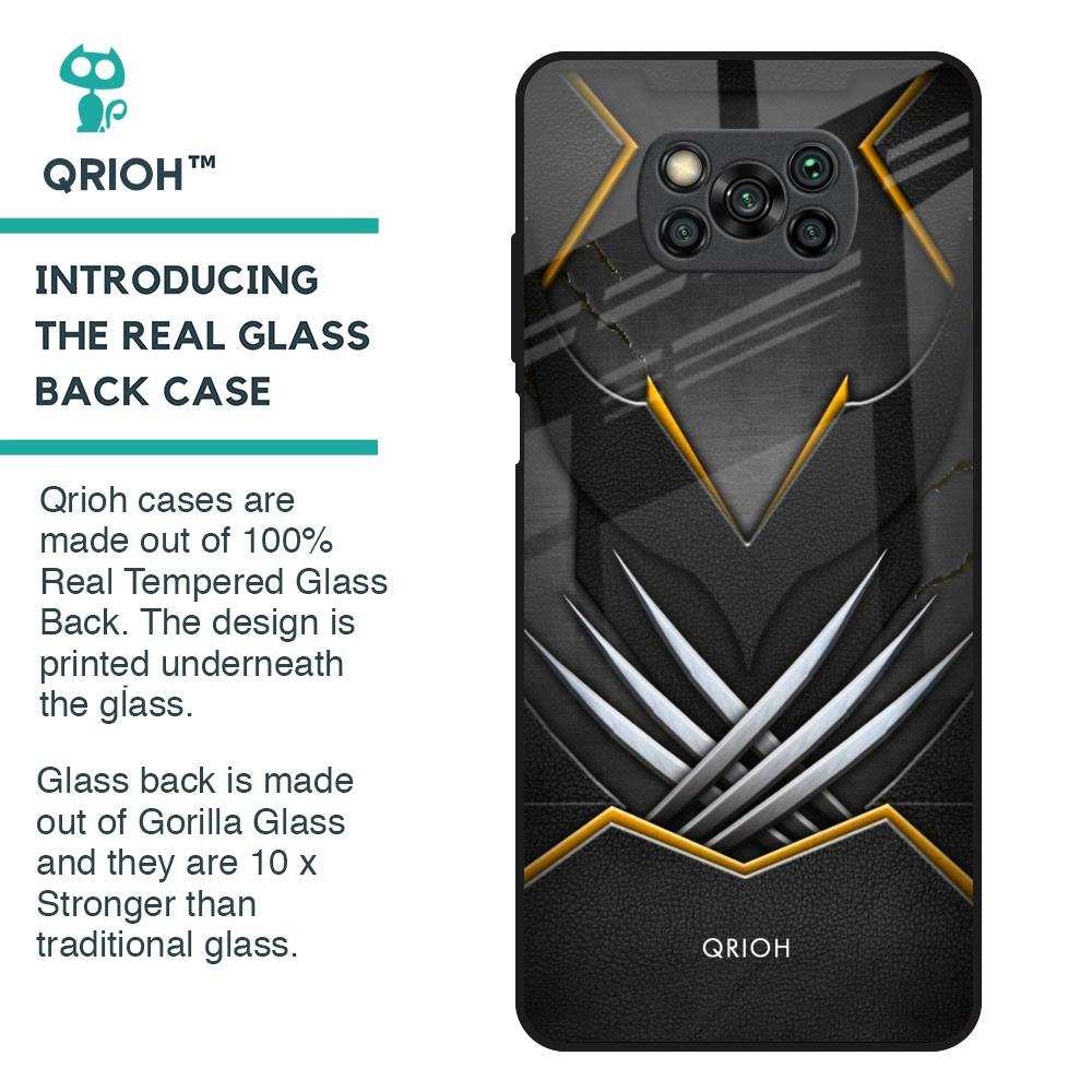Black Warrior Glass Case for Poco X3