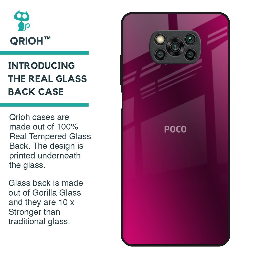 Pink Burst Glass Case for Poco X3