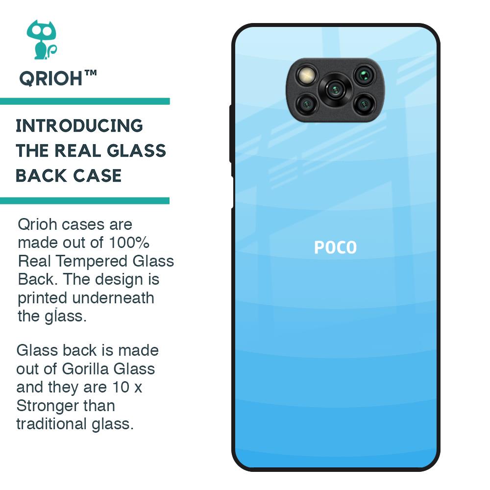 Wavy Blue Pattern Glass Case for Poco X3