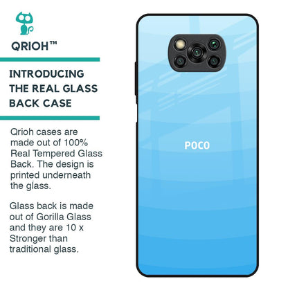 Wavy Blue Pattern Glass Case for Poco X3