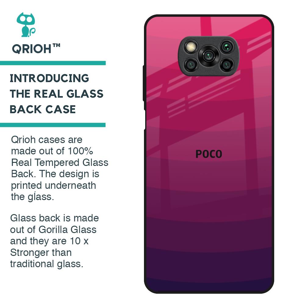 Wavy Pink Pattern Glass Case for Poco X3