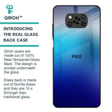 Blue Rhombus Pattern Glass Case for Poco X3