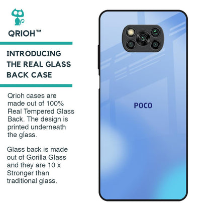 Vibrant Blue Texture Glass Case for Poco X3