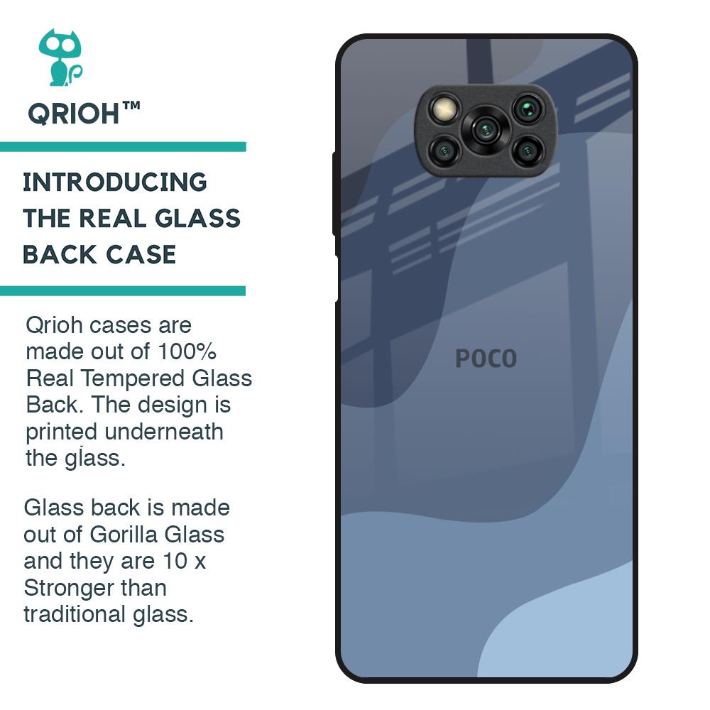 Navy Blue Ombre Glass Case for Poco X3