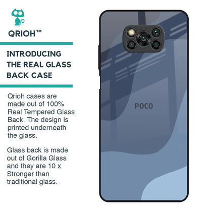 Navy Blue Ombre Glass Case for Poco X3