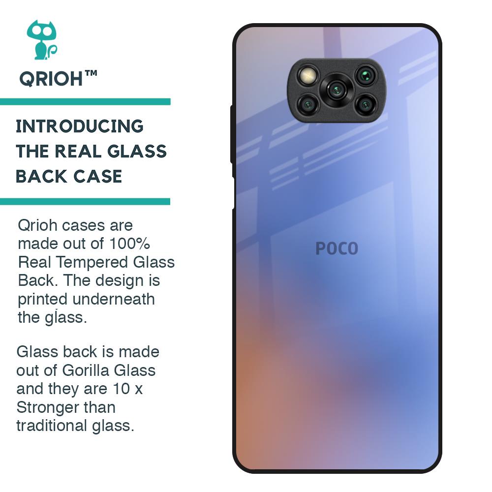 Blue Aura Glass Case for Poco X3