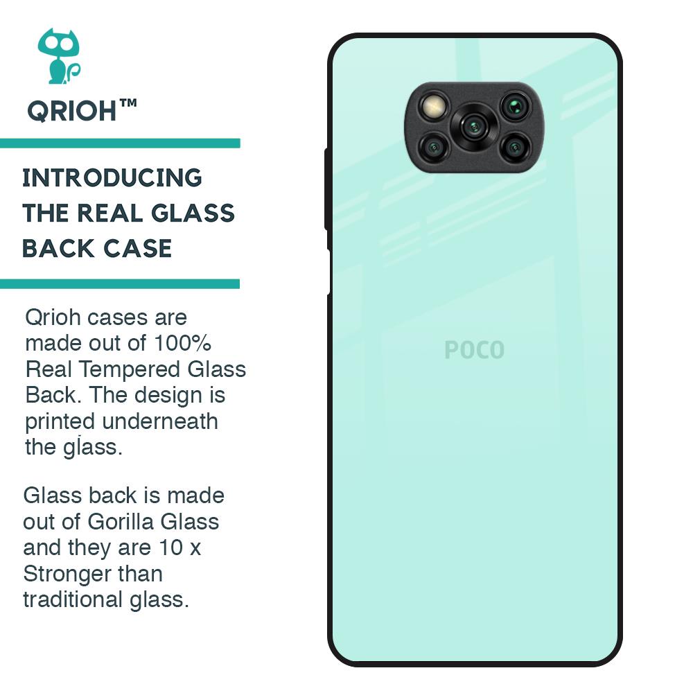Teal Glass Case for Poco X3