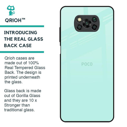 Teal Glass Case for Poco X3