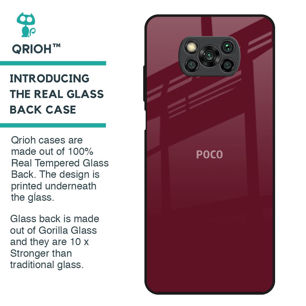 Classic Burgundy Glass Case for Poco X3