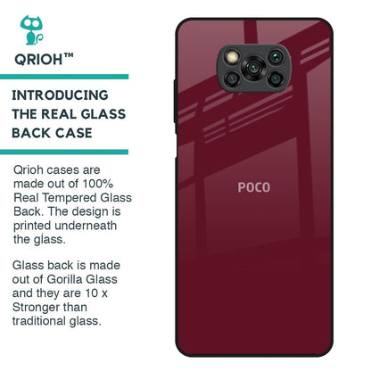 Classic Burgundy Glass Case for Poco X3