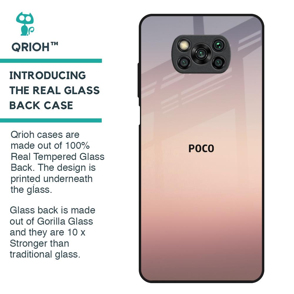 Golden Mauve Glass Case for Poco X3