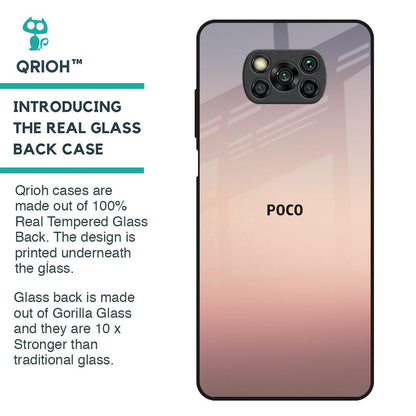 Golden Mauve Glass Case for Poco X3