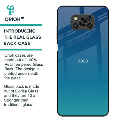 Celestial Blue Glass Case For Poco X3