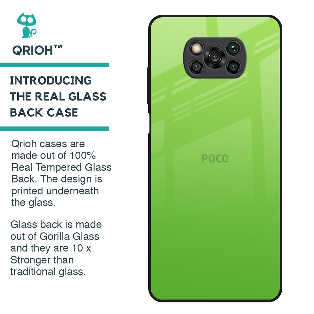 Paradise Green Glass Case For Poco X3