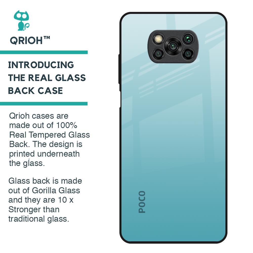 Arctic Blue Glass Case For Poco X3