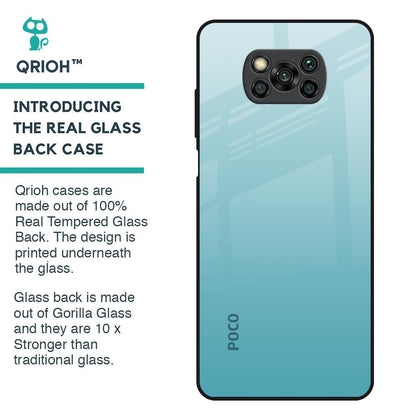 Arctic Blue Glass Case For Poco X3