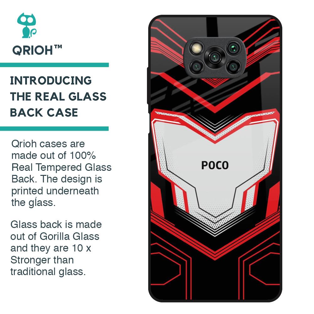 Quantum Suit Glass Case For Poco X3