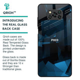 Polygonal Blue Box Glass Case For Poco X3