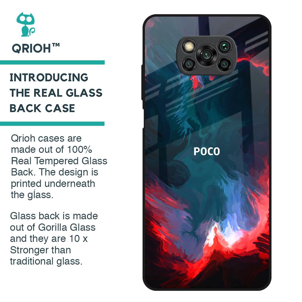 Brush Art Glass Case For Poco X3