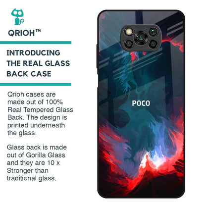 Brush Art Glass Case For Poco X3