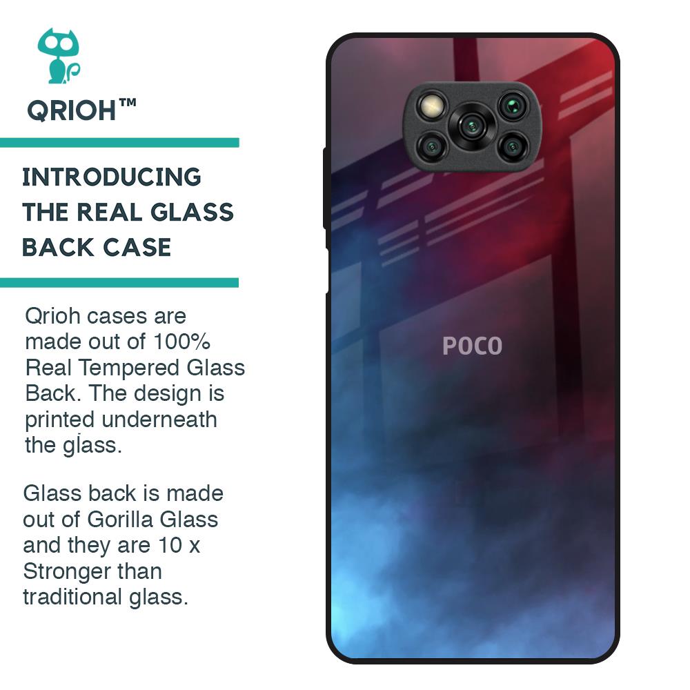 Smokey Watercolor Glass Case for Poco X3