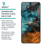 Golden Splash Glass Case for Poco X3