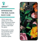 Flowers & Butterfly Glass Case for Poco X3
