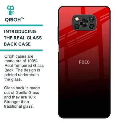 Maroon Faded Glass Case for Poco X3