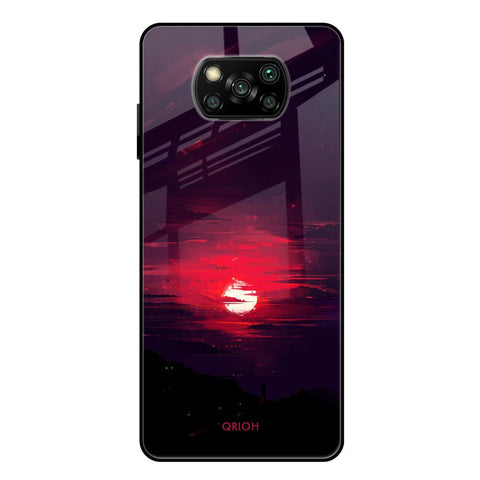 Morning Red Sky Poco X3 Glass Cases & Covers Online