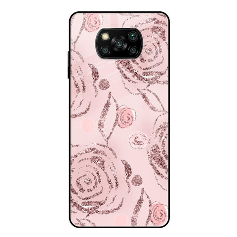 Shimmer Roses Poco X3 Glass Cases & Covers Online