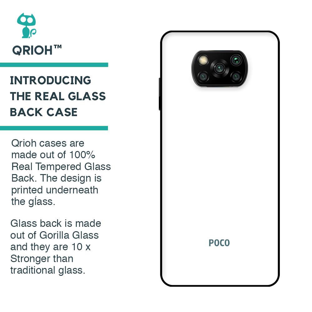 Arctic White Glass Case for Poco X3