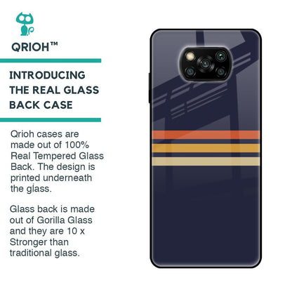 Tricolor Stripes Glass Case For Poco X3