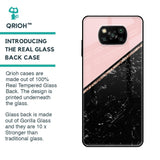 Marble Texture Pink Glass Case For Poco X3