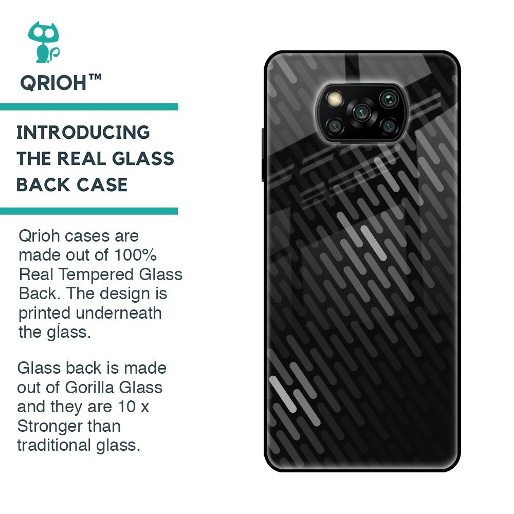 Dark Abstract Pattern Glass Case For Poco X3