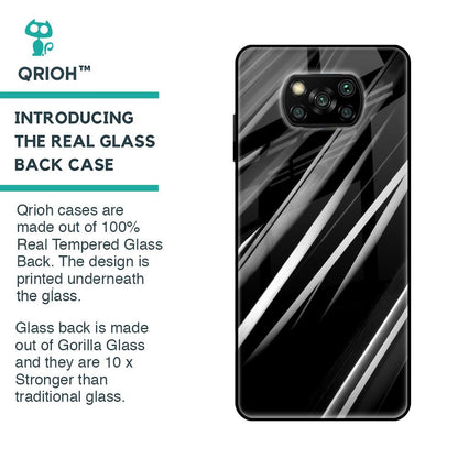 Black & Grey Gradient Glass Case For Poco X3