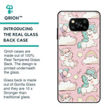 Balloon Unicorn Glass case for Poco X3